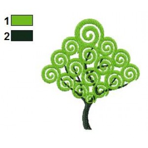 Swirl Tree Embroidery Design 02